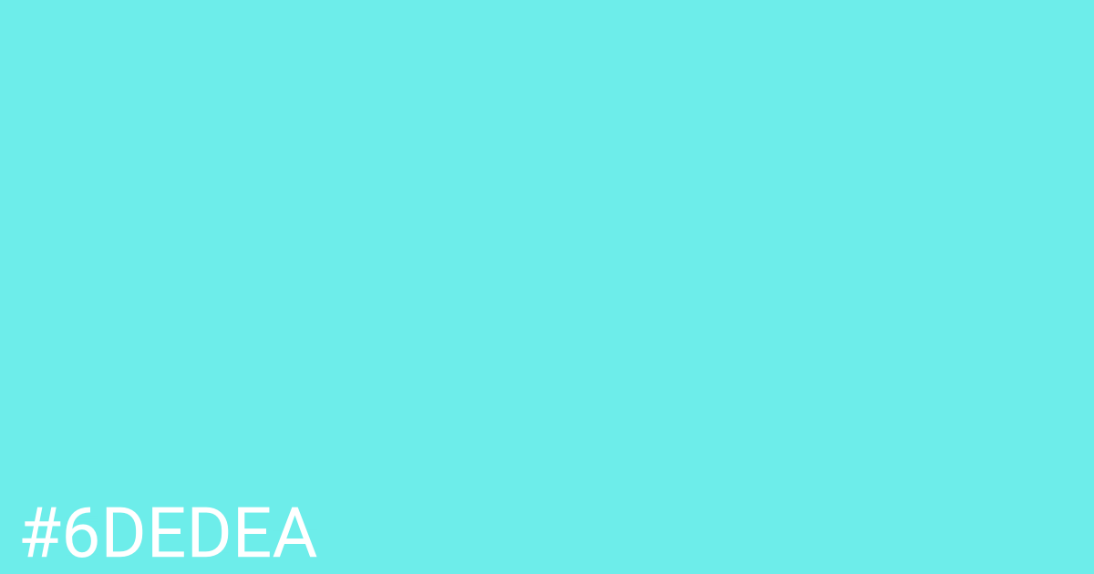 Hex color #6dedea graphic