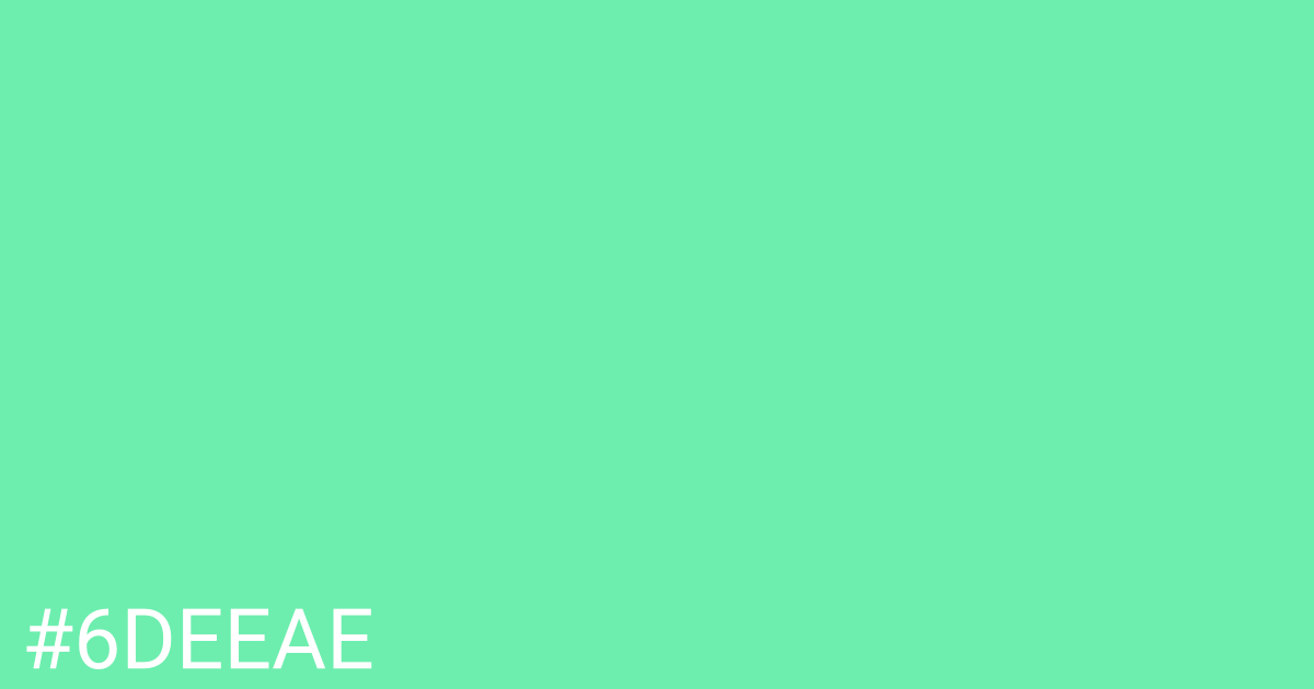 Hex color #6deeae graphic