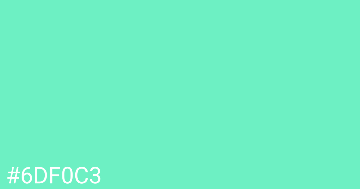 Hex color #6df0c3 graphic