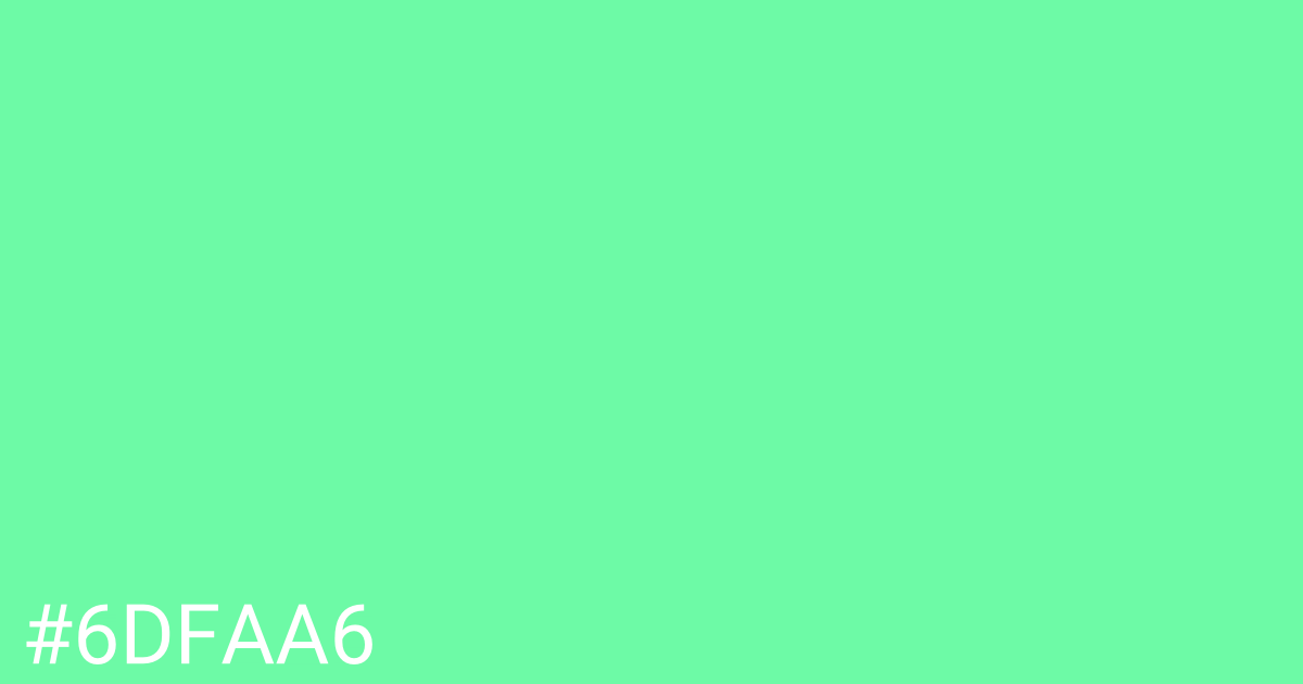 Hex color #6dfaa6 graphic