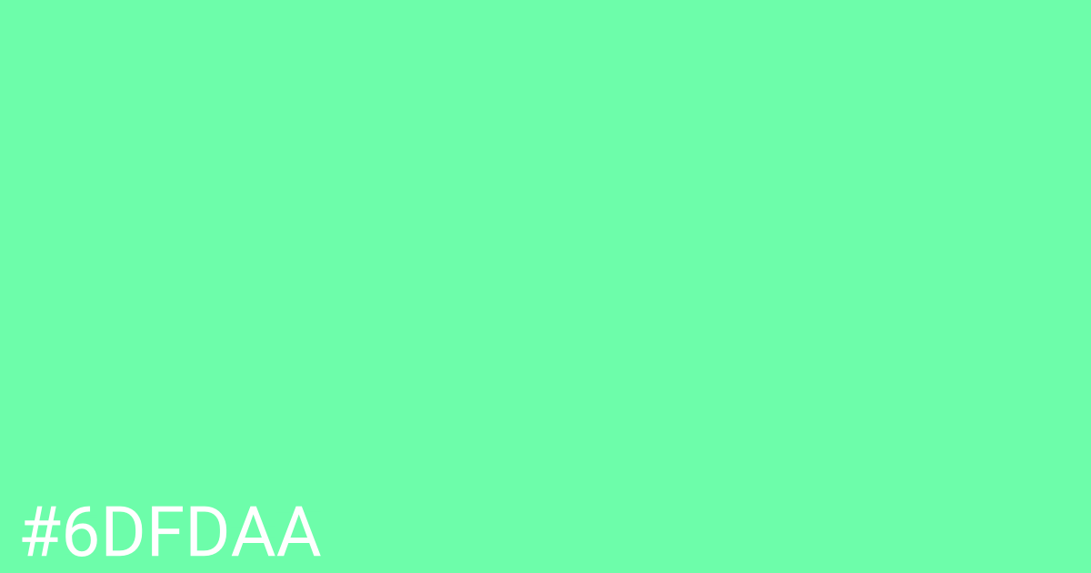 Hex color #6dfdaa graphic