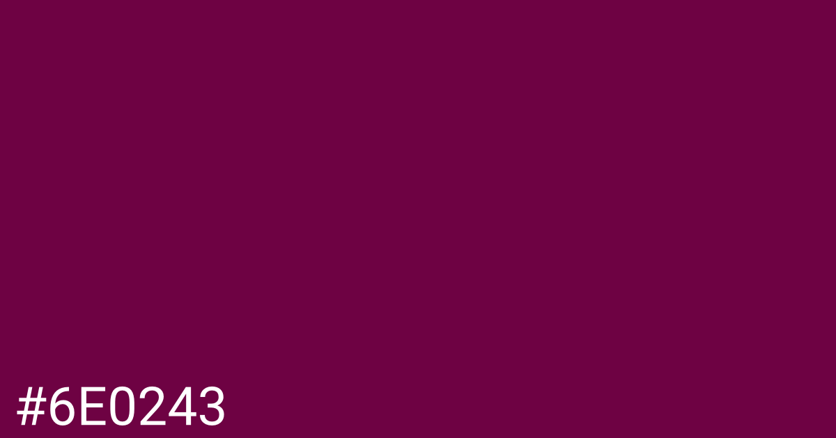 Hex color #6e0243 graphic