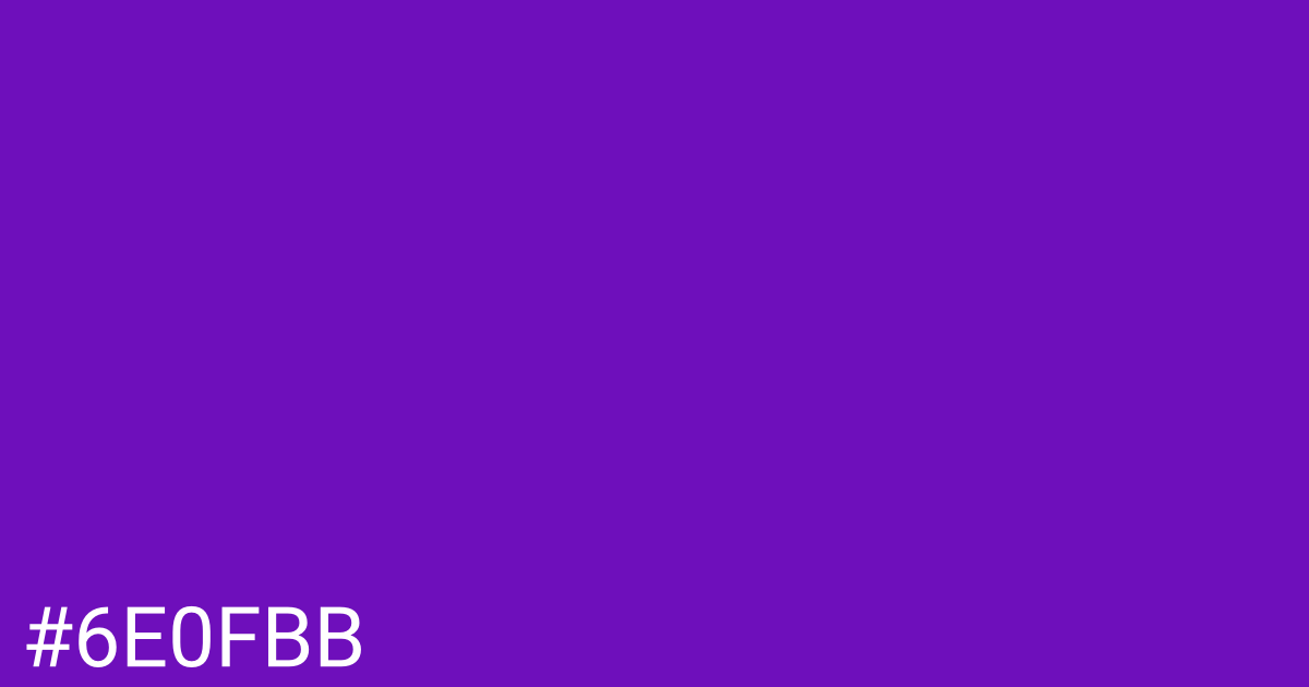 Hex color #6e0fbb graphic
