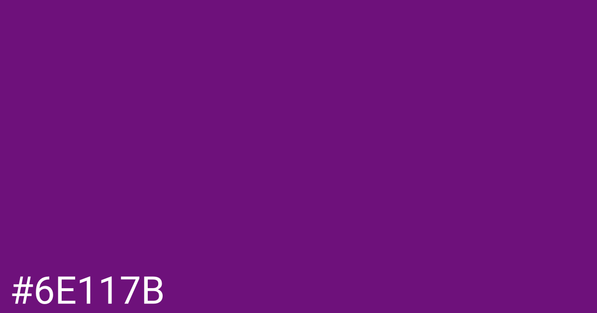 Hex color #6e117b graphic