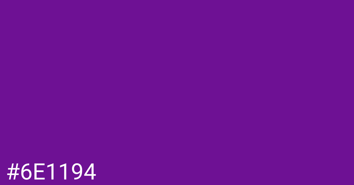 Hex color #6e1194 graphic