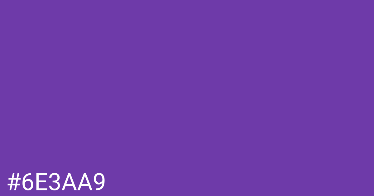 Hex color #6e3aa9 graphic