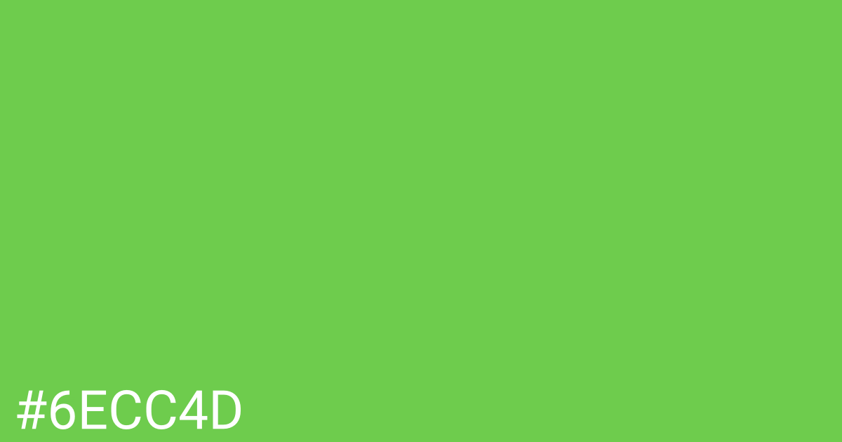 Hex color #6ecc4d graphic