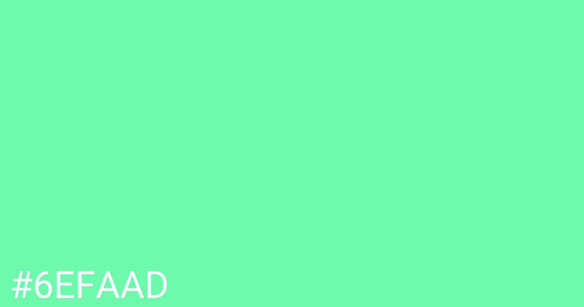 Hex color #6efaad graphic