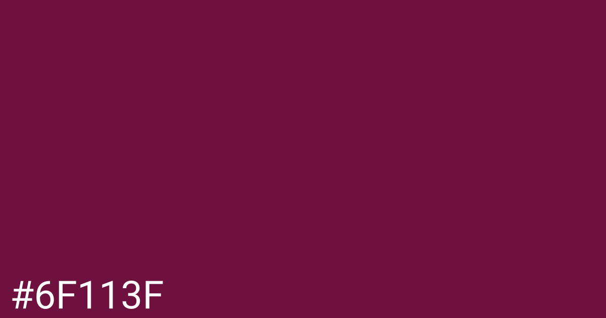 Hex color #6f113f graphic