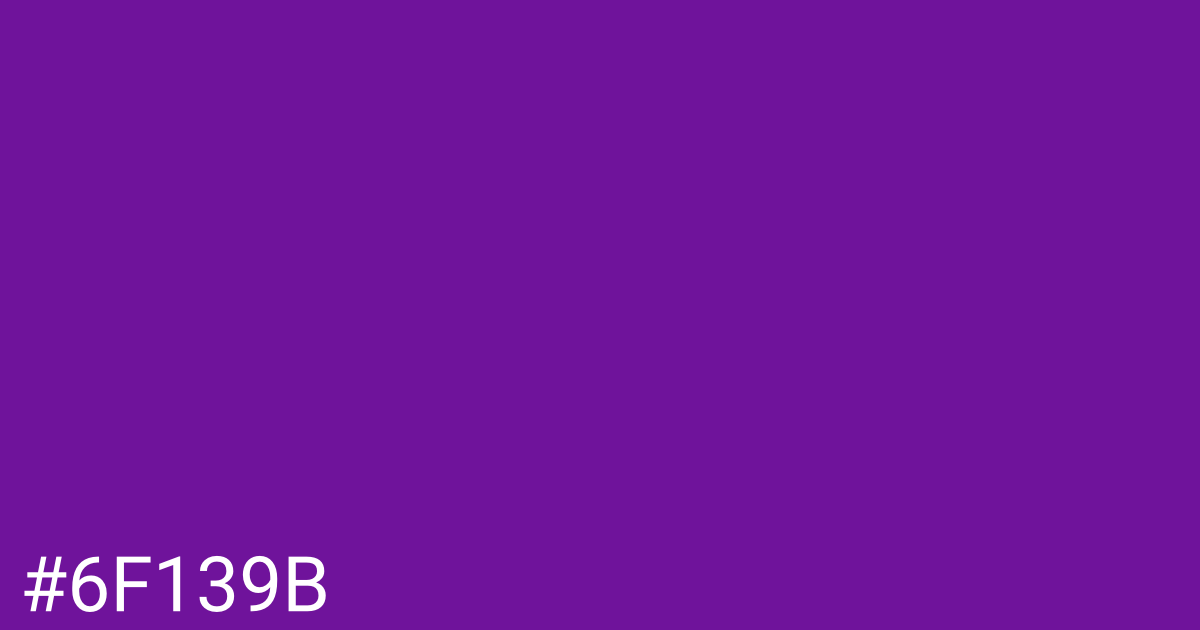 Hex color #6f139b graphic