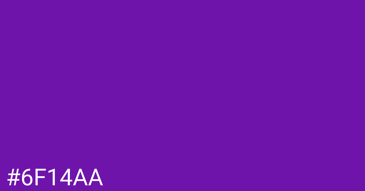 Hex color #6f14aa graphic