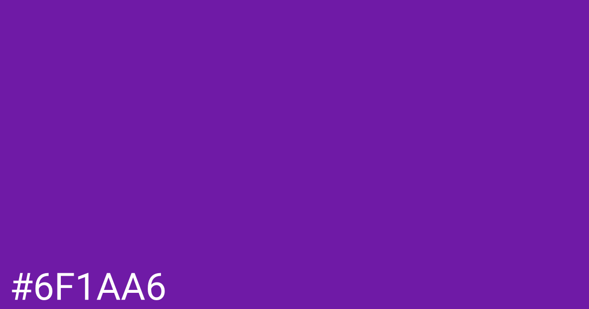 Hex color #6f1aa6 graphic