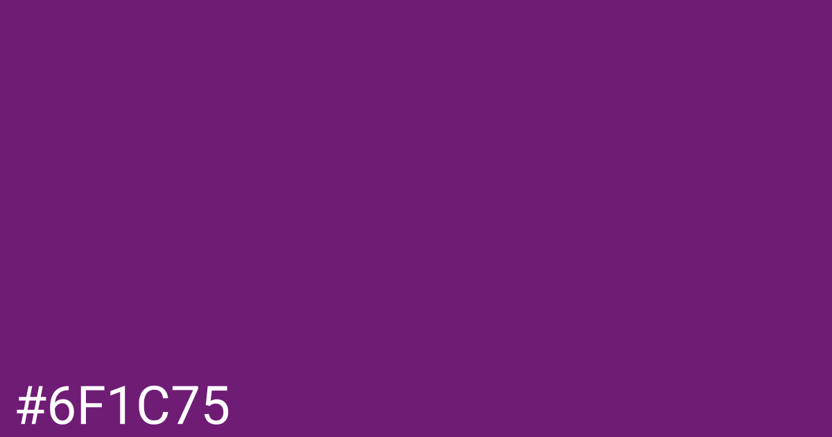 Hex color #6f1c75 graphic