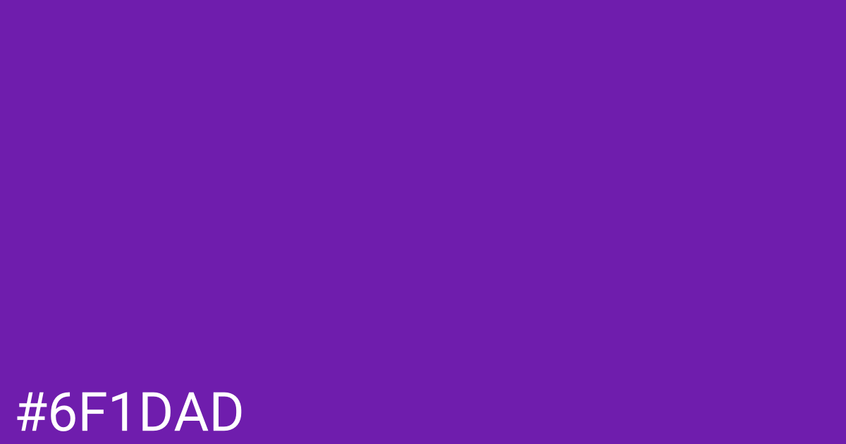 Hex color #6f1dad graphic