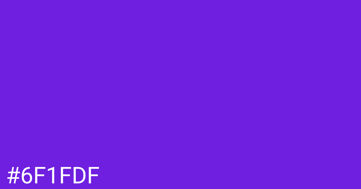 Hex color #6f1fdf graphic
