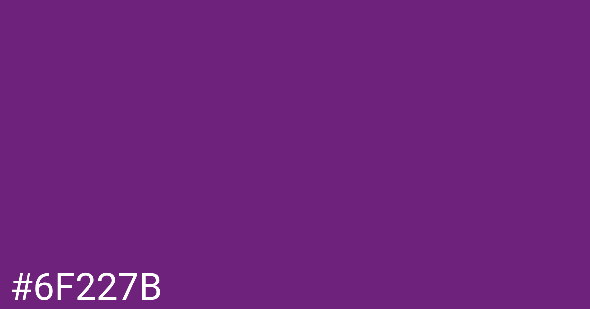 Hex color #6f227b graphic