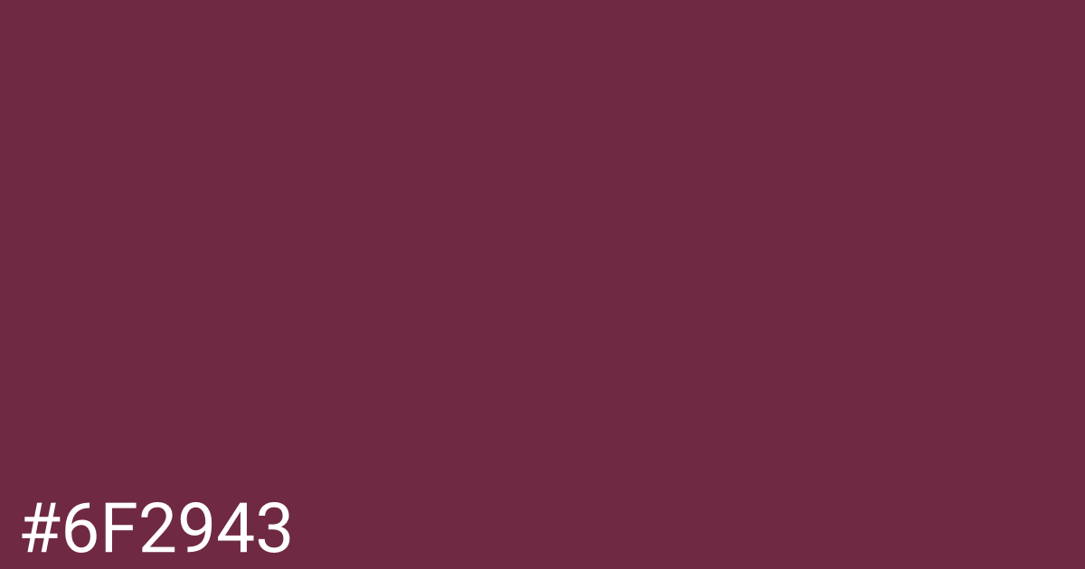 Hex color #6f2943 graphic