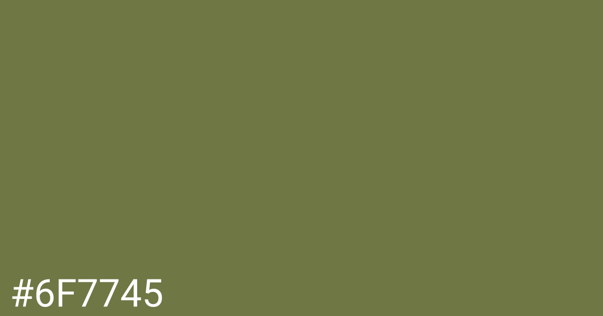 Hex color #6f7745 graphic