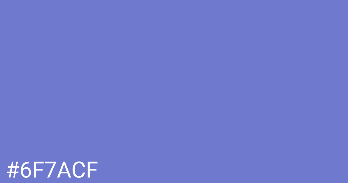 Hex color #6f7acf graphic
