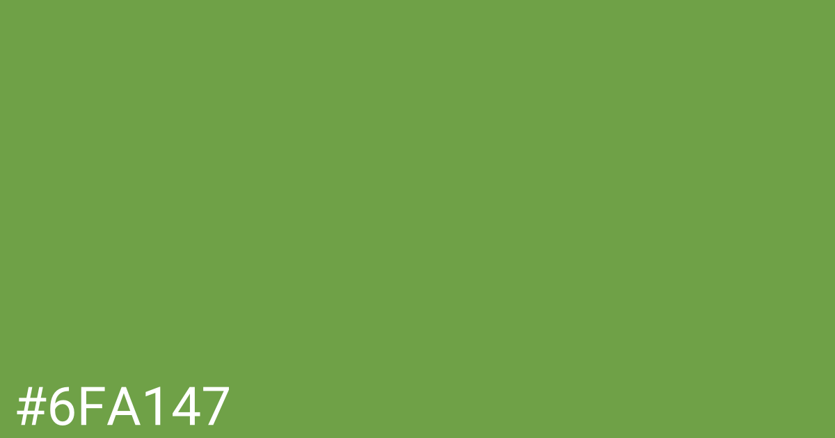 Hex color #6fa147 graphic