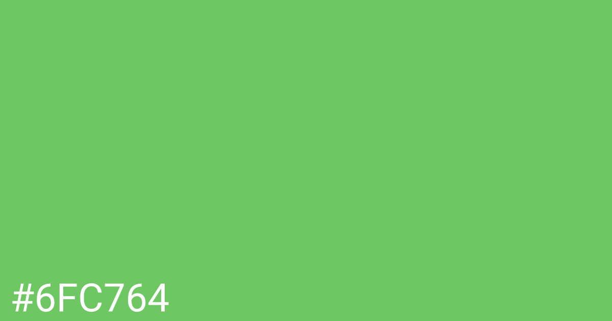 Hex color #6fc764 graphic