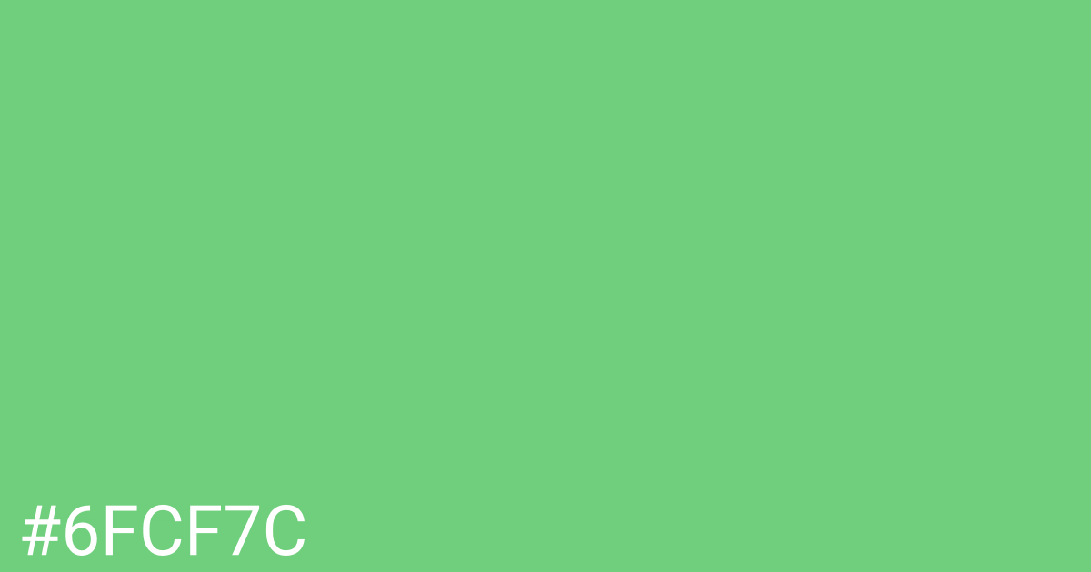 Hex color #6fcf7c graphic