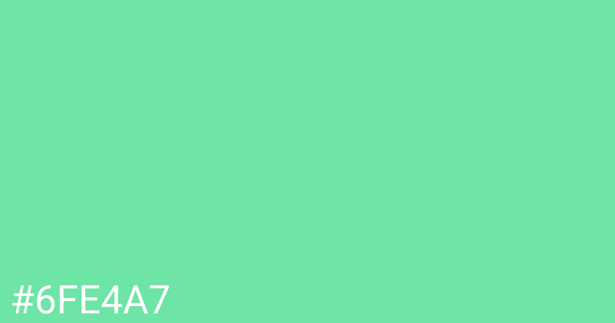 Hex color #6fe4a7 graphic
