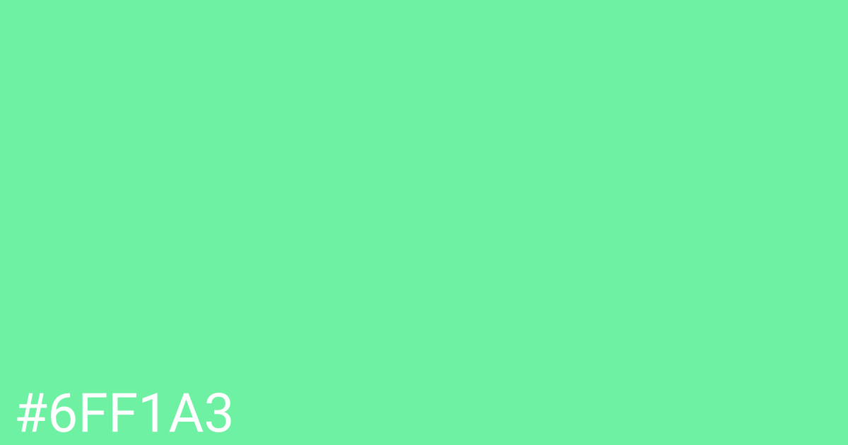 Hex color #6ff1a3 graphic