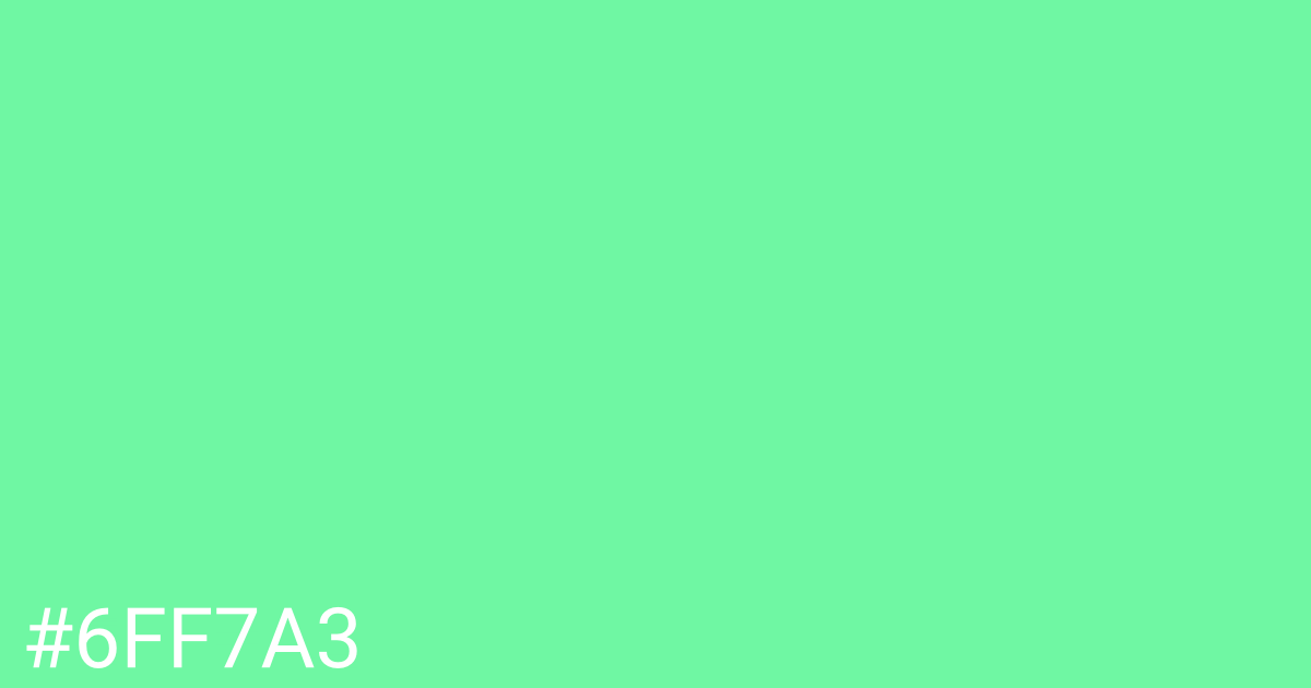 Hex color #6ff7a3 graphic