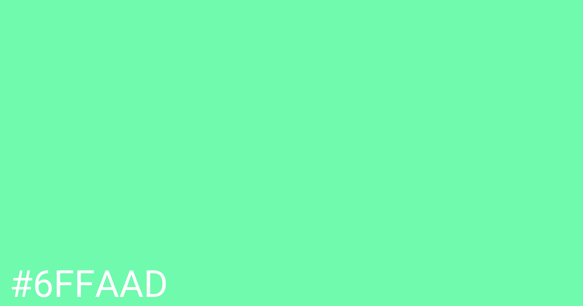 Hex color #6ffaad graphic