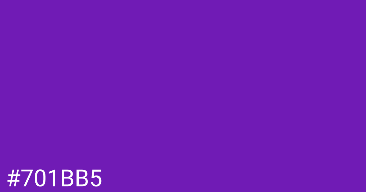 Hex color #701bb5 graphic