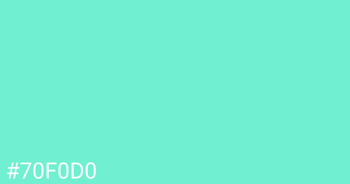 Hex color #70f0d0 graphic