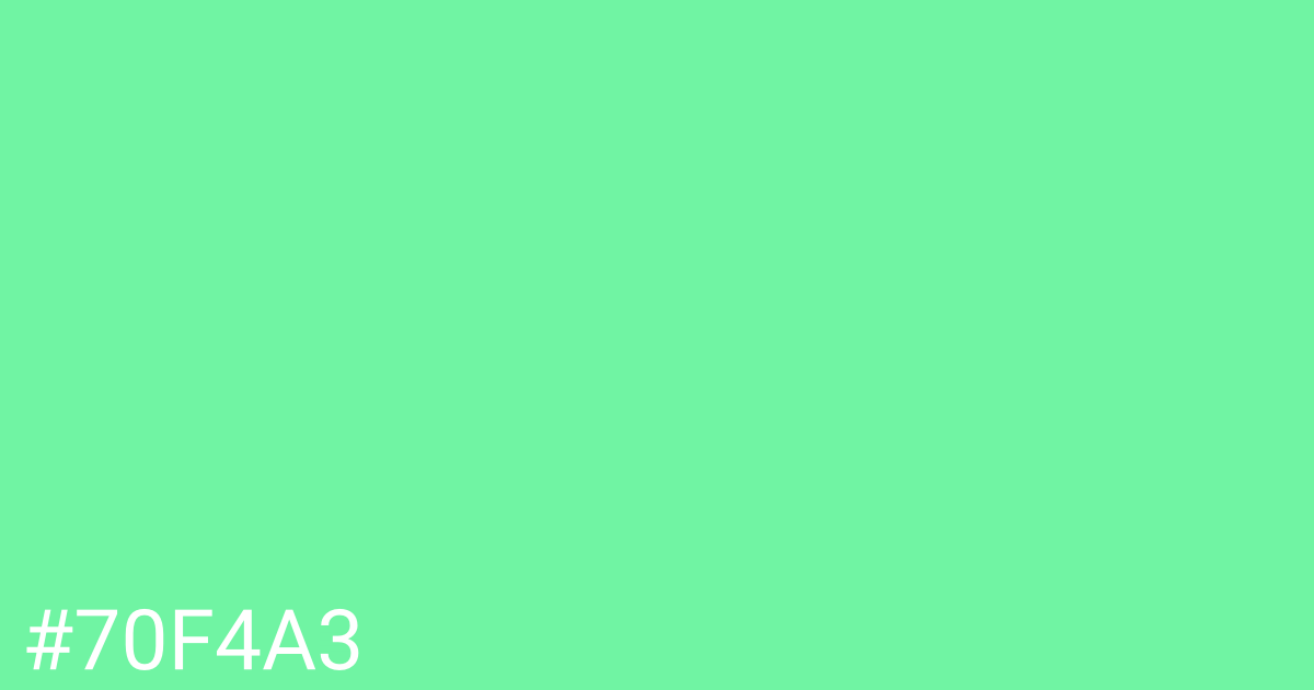 Hex color #70f4a3 graphic