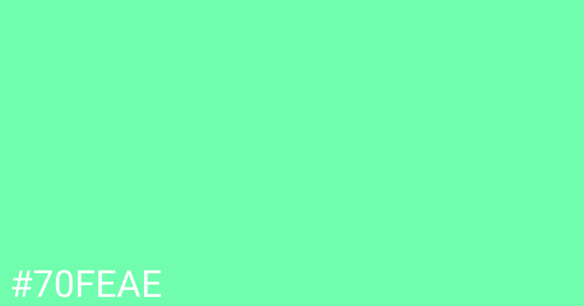 Hex color #70feae graphic