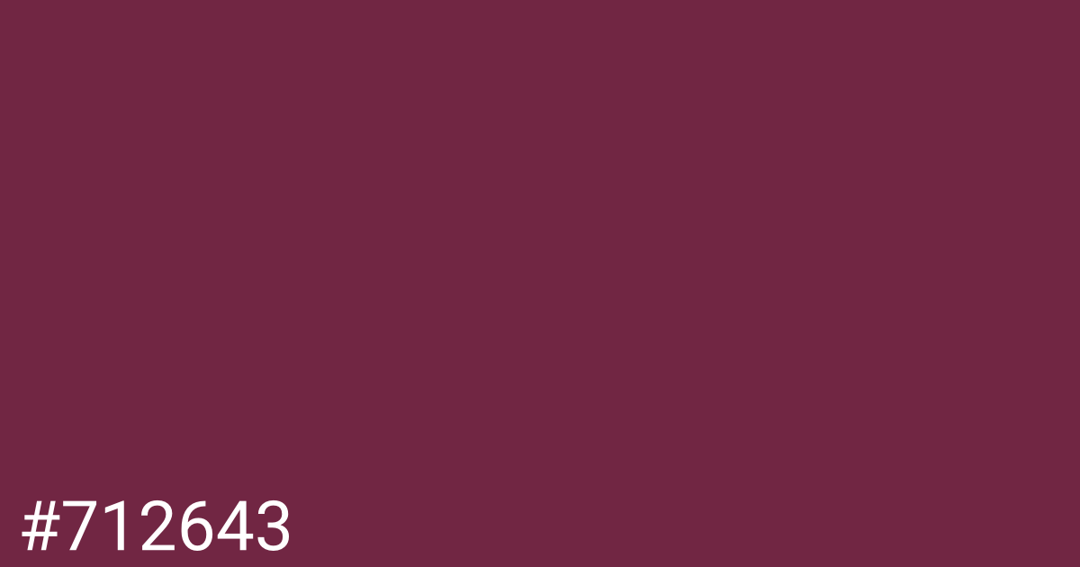 Hex color #712643 graphic