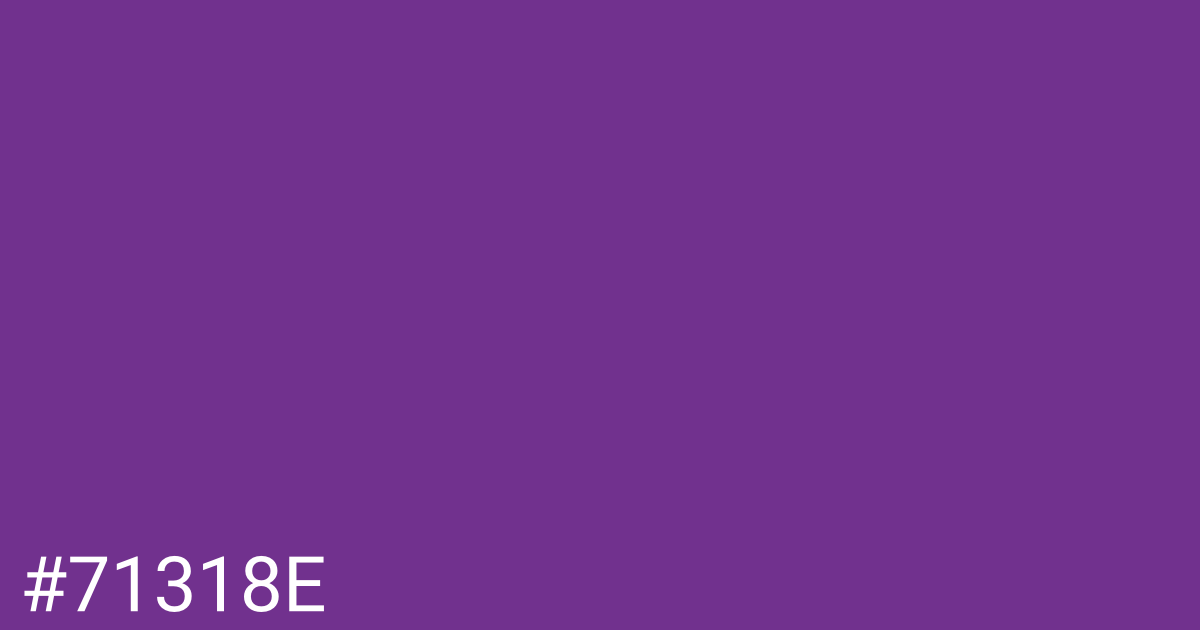 Hex color #71318e graphic