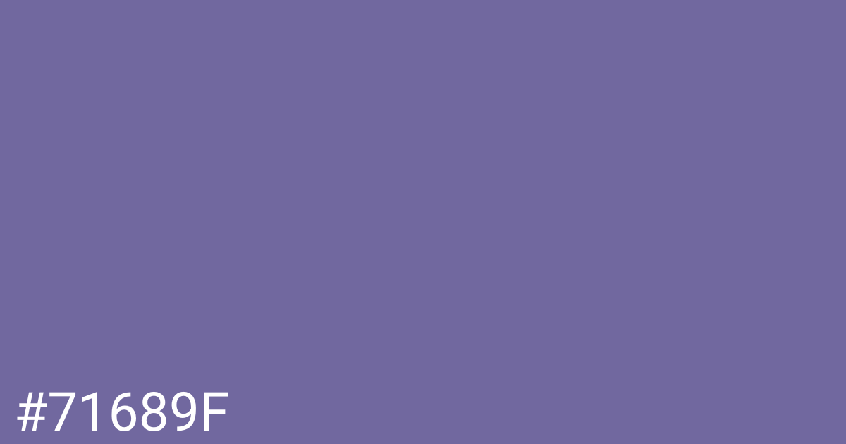 Hex color #71689f graphic