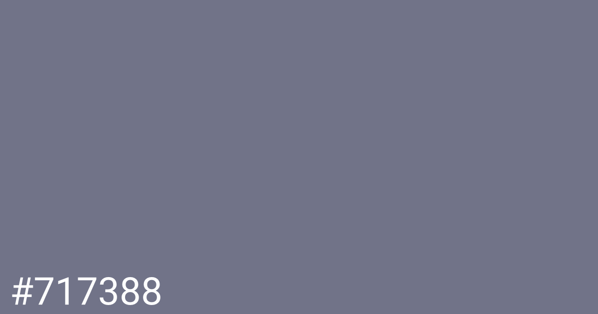 Hex color #717388 graphic