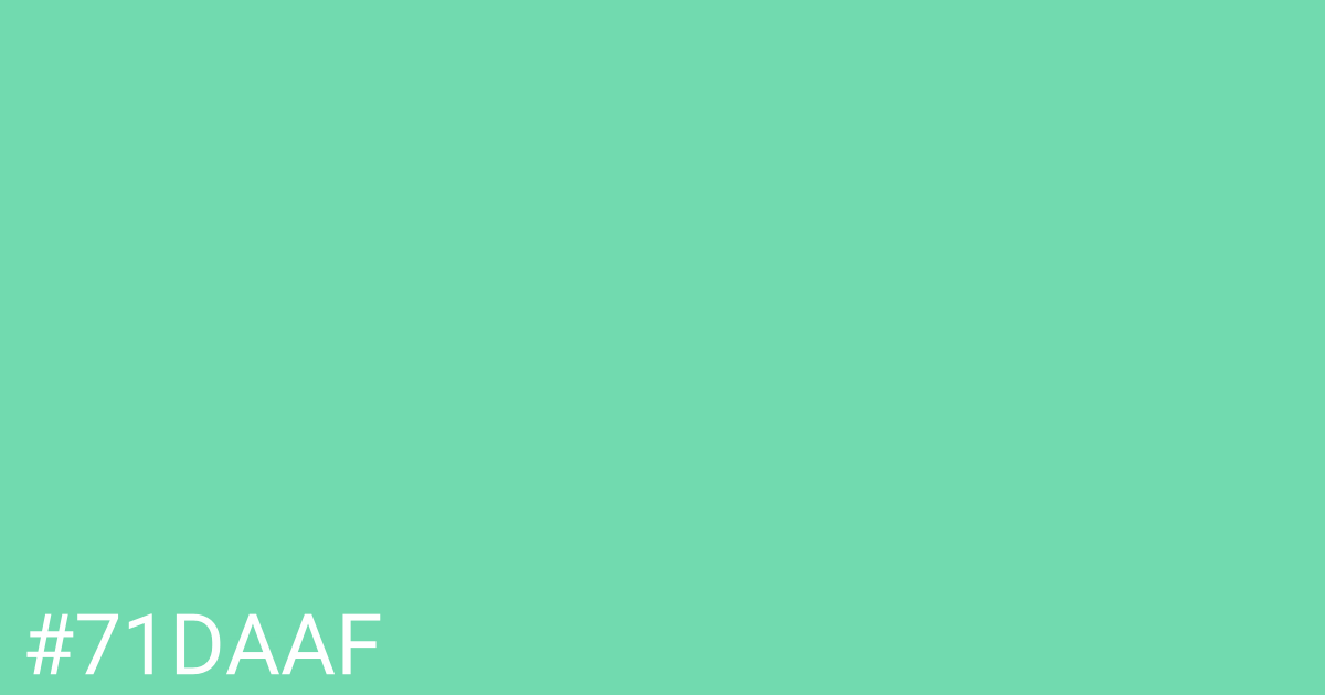 Hex color #71daaf graphic