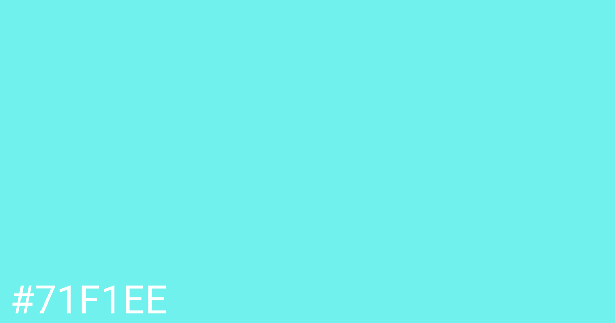 Hex color #71f1ee graphic