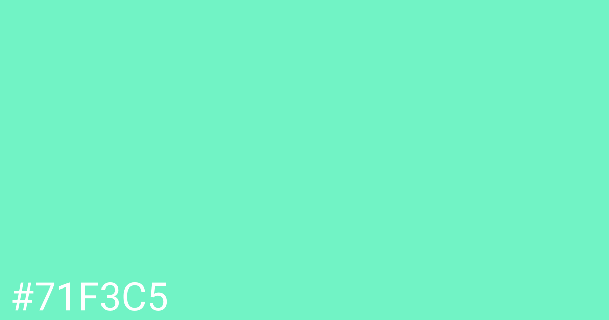 Hex color #71f3c5 graphic