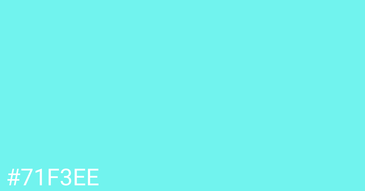 Hex color #71f3ee graphic