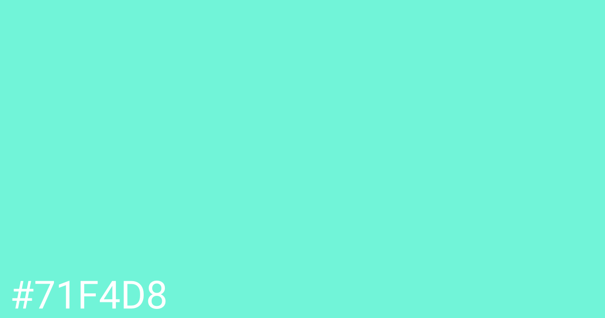 Hex color #71f4d8 graphic