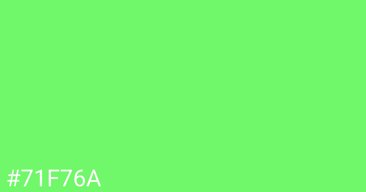 Hex color #71f76a graphic