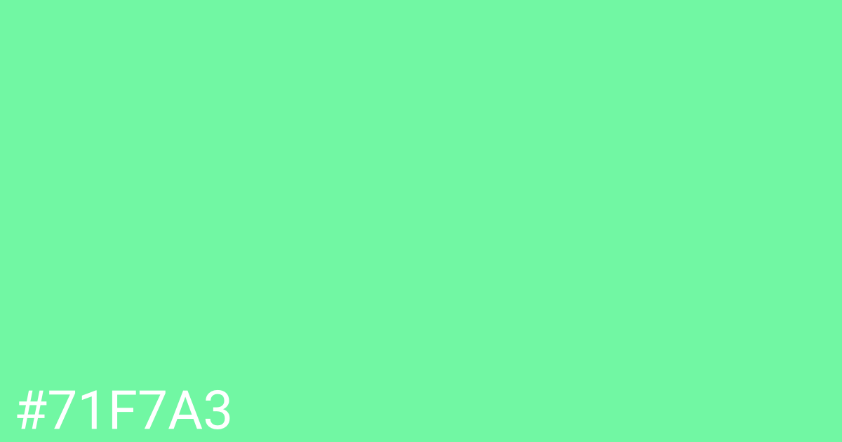 Hex color #71f7a3 graphic