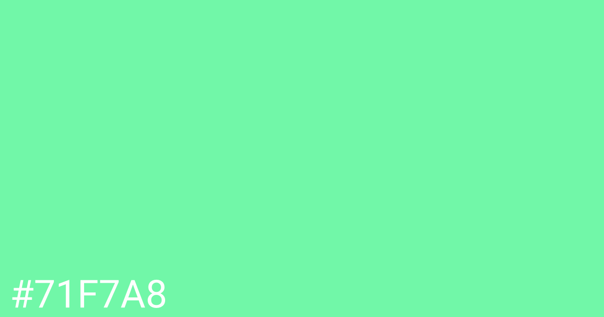 Hex color #71f7a8 graphic