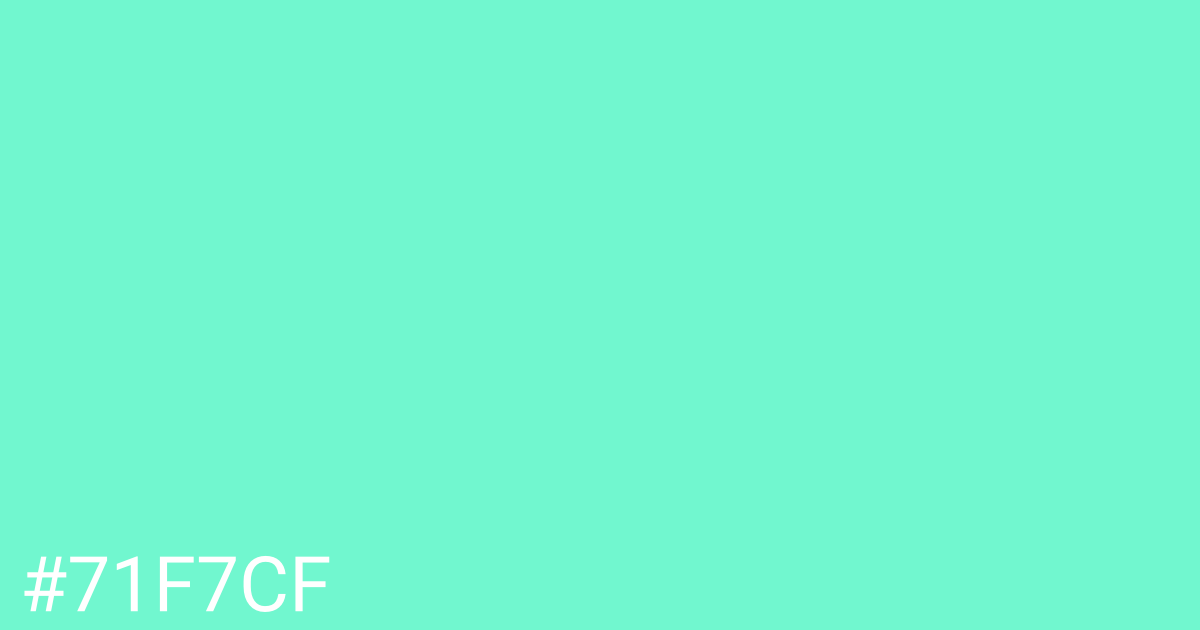 Hex color #71f7cf graphic