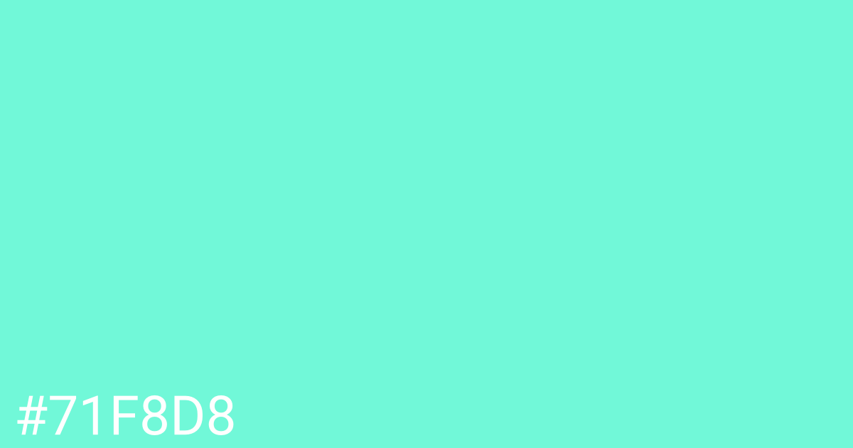 Hex color #71f8d8 graphic