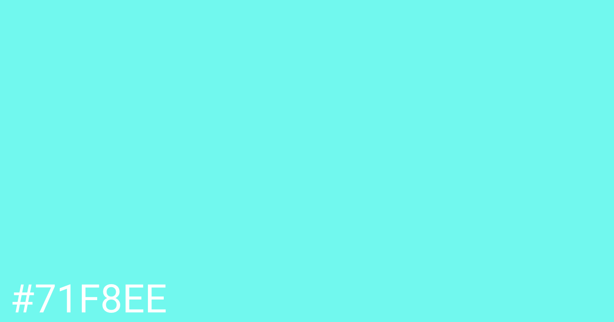 Hex color #71f8ee graphic