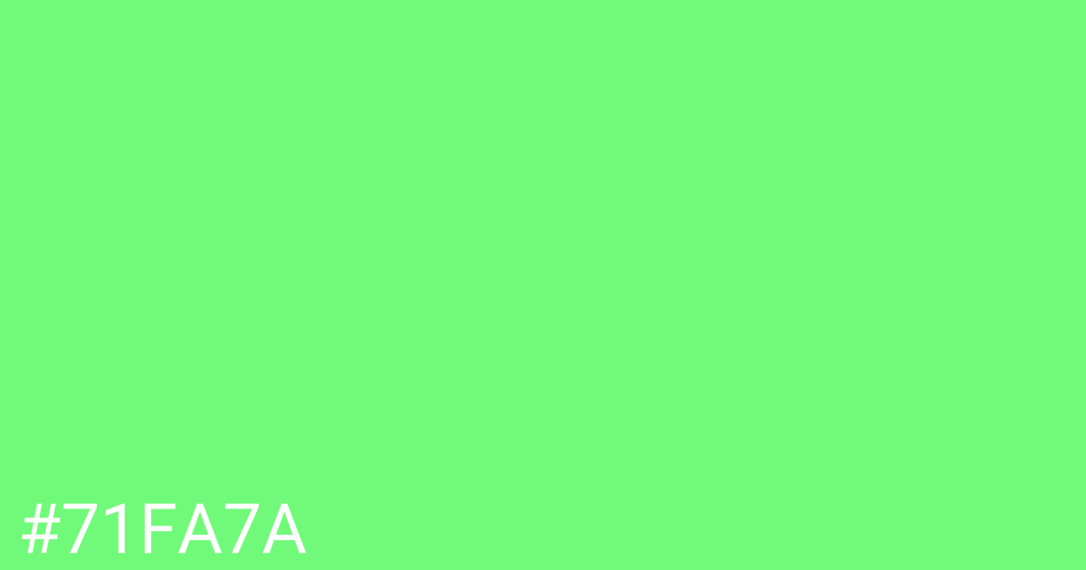 Hex color #71fa7a graphic